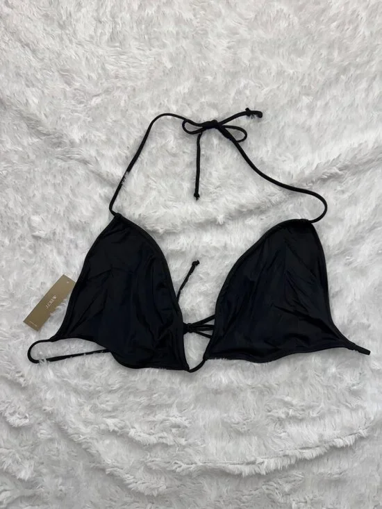 J. Crew Perfect String Teardrop Unpadded Bikini Top Black CA792 3X NEW Triangle - Picture 4 of 7